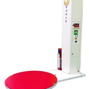 White column pallet wrapper with red turntable
