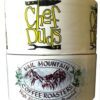 A coffee bag from Vail Mountain Coffee Roasters with Chef Buds branding.