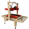 Adjustable top-and-bottom tape sealer with rollers