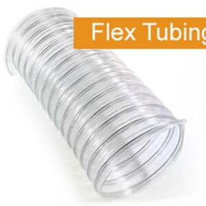 Coiled clear plastic tubing