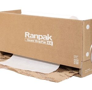 Cardboard box with paper roll