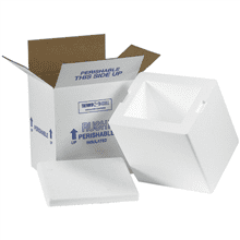 Open shipping box and cooler