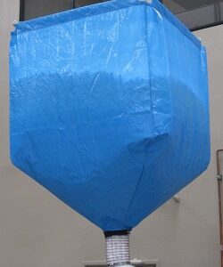 Industrial blue bag with spout