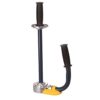 A black and yellow metal tool with a handle and a foot pedal.