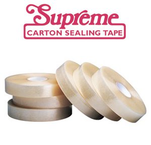 Packaging tape stack with logo