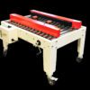 Packaging conveyor machine on black background