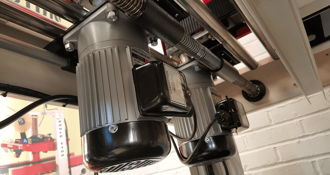 Industrial motors installed in machinery