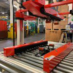 Automated conveyor machinery in warehouse environment