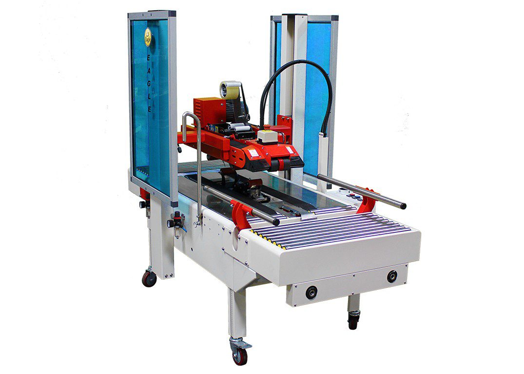 Red and white packaging machinery