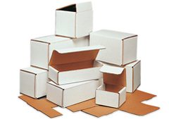 Assorted open and closed cardboard boxes
