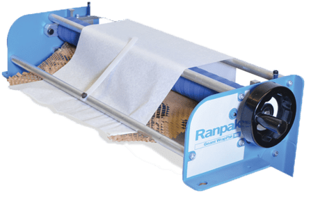 Blue and white packaging tool