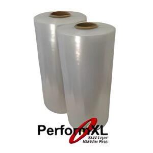 Two large clear plastic film rolls