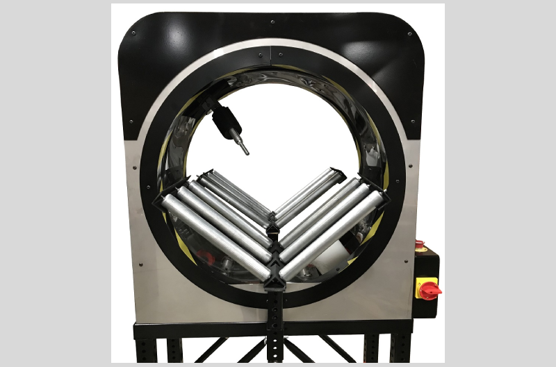 circular packing machine with angled rollers