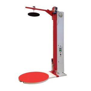 Red pallet stretch wrapper machine with turntable