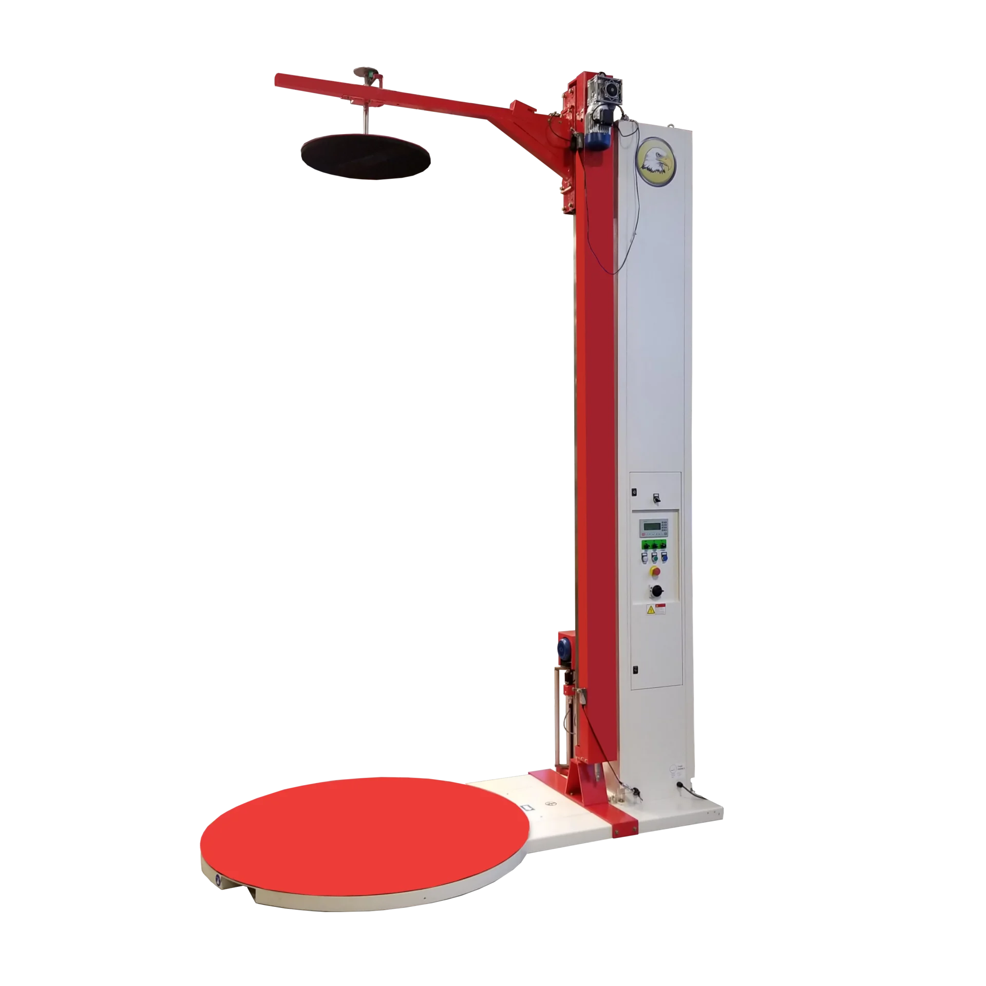 Red pallet stretch wrapper machine with turntable
