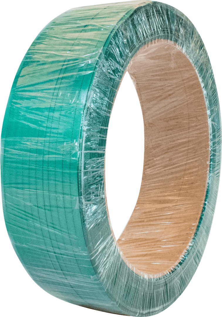 Green plastic strapping coil roll