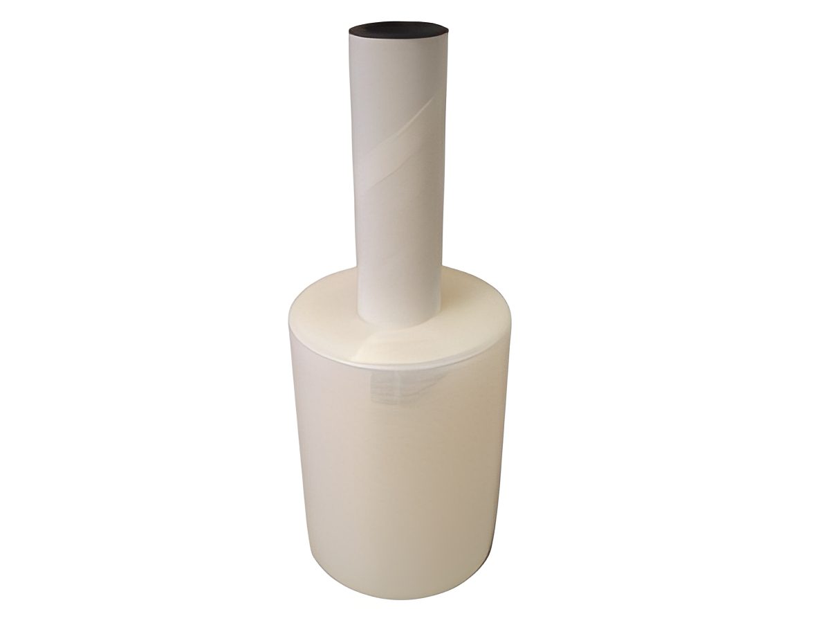 White lint roller with long handle