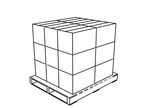 Stacked boxes on pallet