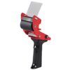 Red handheld packing tape dispenser with tape