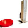 Automatic stretch wrapping machine with red turntable