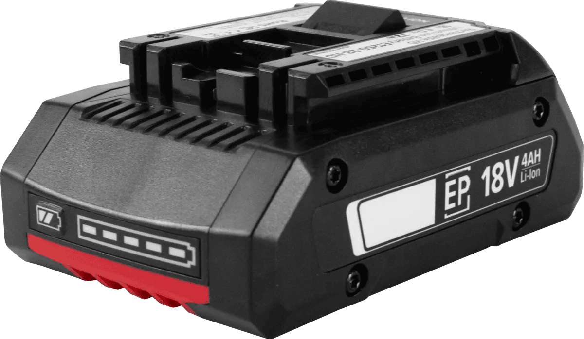 Black 18V lithium-ion power tool battery pack