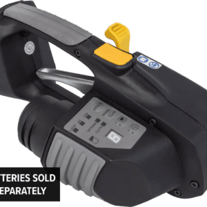 Cordless strapping tensioner tool with yellow trigger
