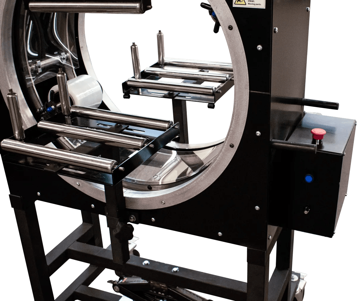 Circular packaging machine with rollers