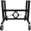 Black metal rolling stand with caster wheels