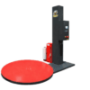 Automatic pallet stretch wrapper with red turntable
